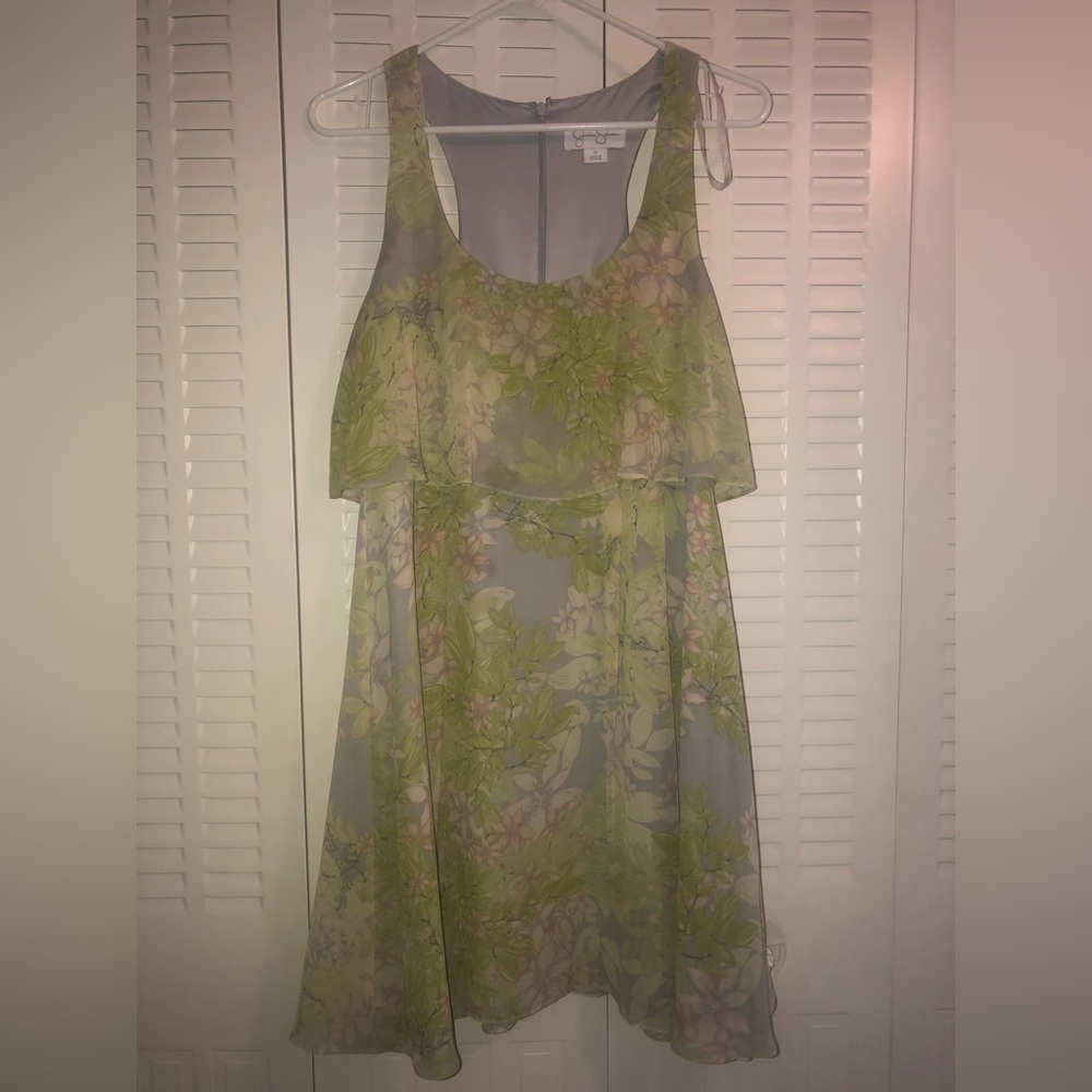 Jessica Simpson Dress Size 10 Green Gray Floral